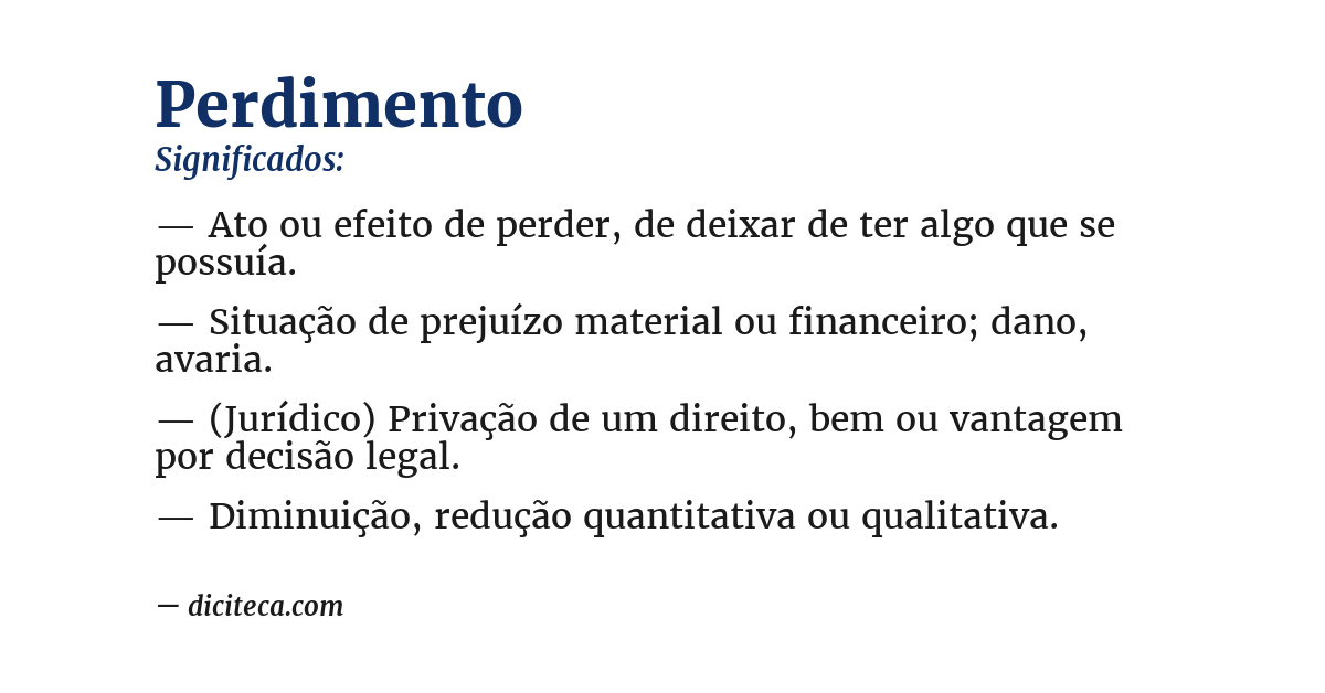 Significado de perdimento