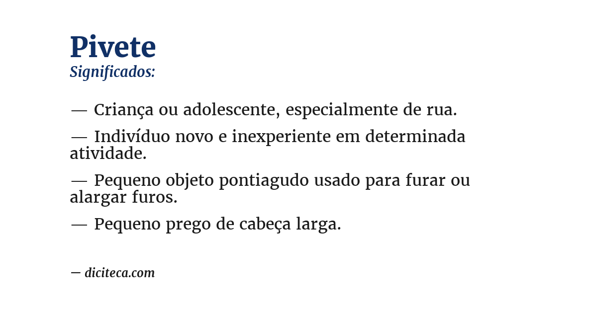 Significado de pivete