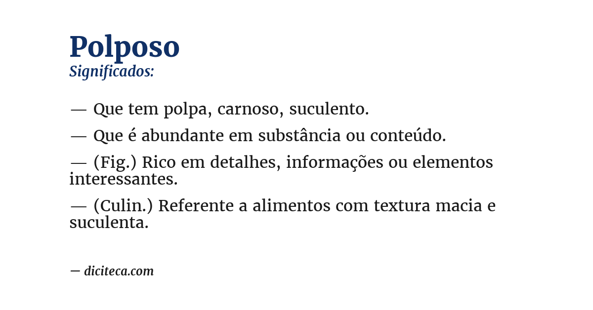 Significado de polposo