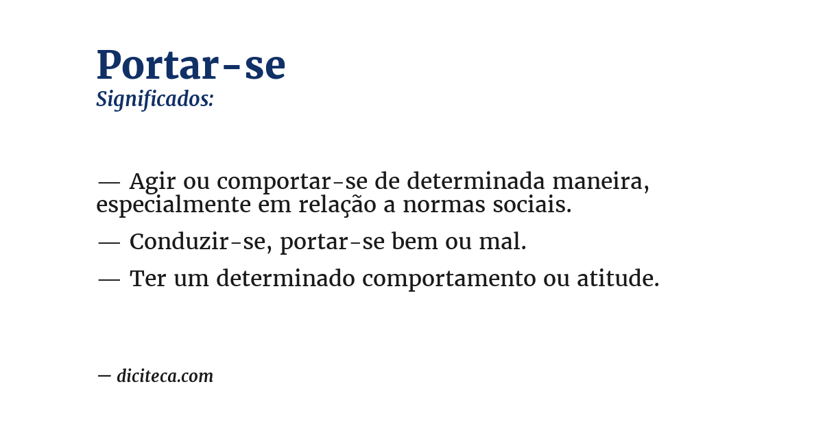 Significado de portar-se