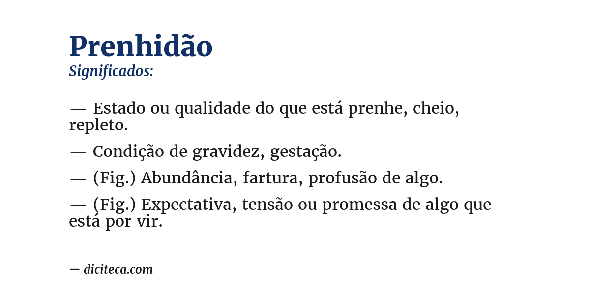 Significado de prenhidão