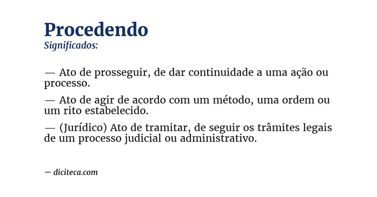Significado de procedendo