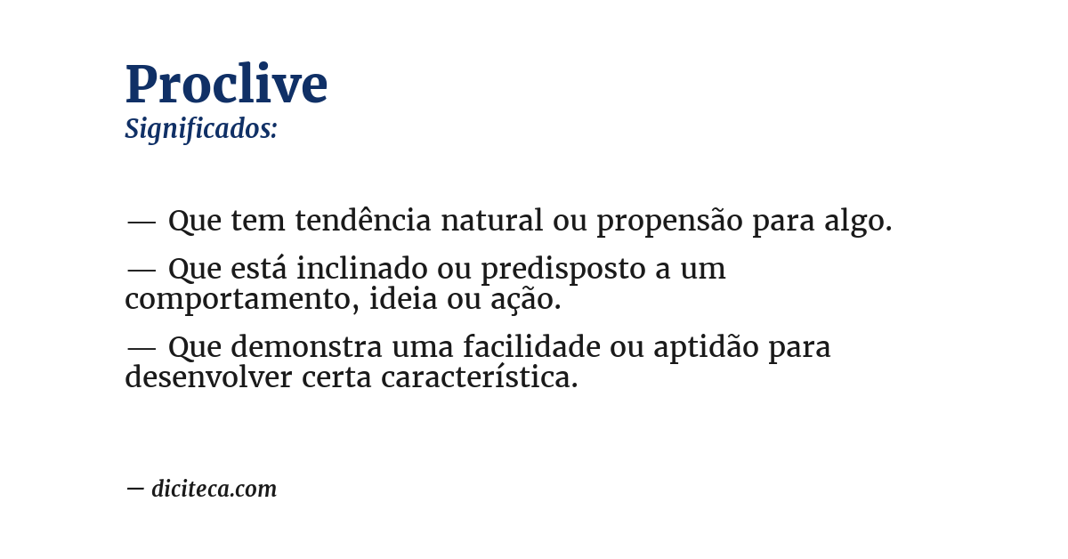 Significado de proclive