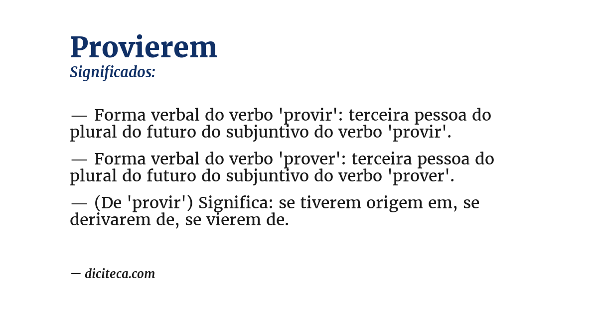 Significado de provierem