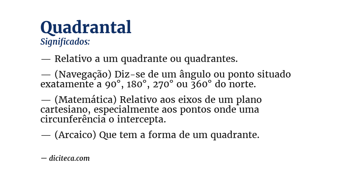 Significado de quadrantal