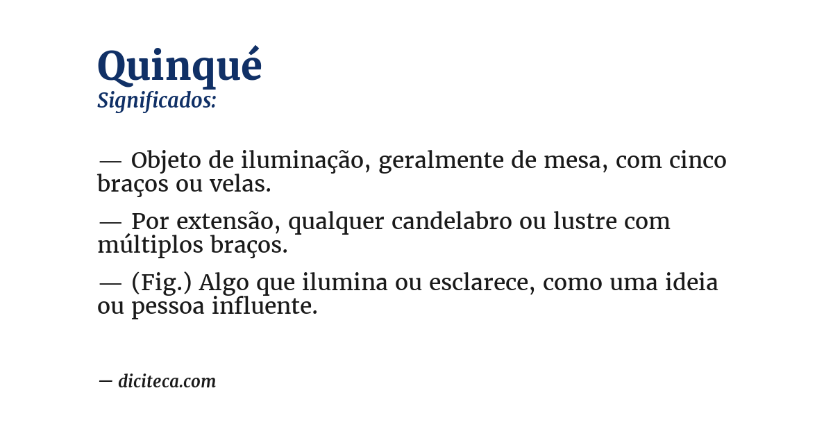 Significado de quinqué