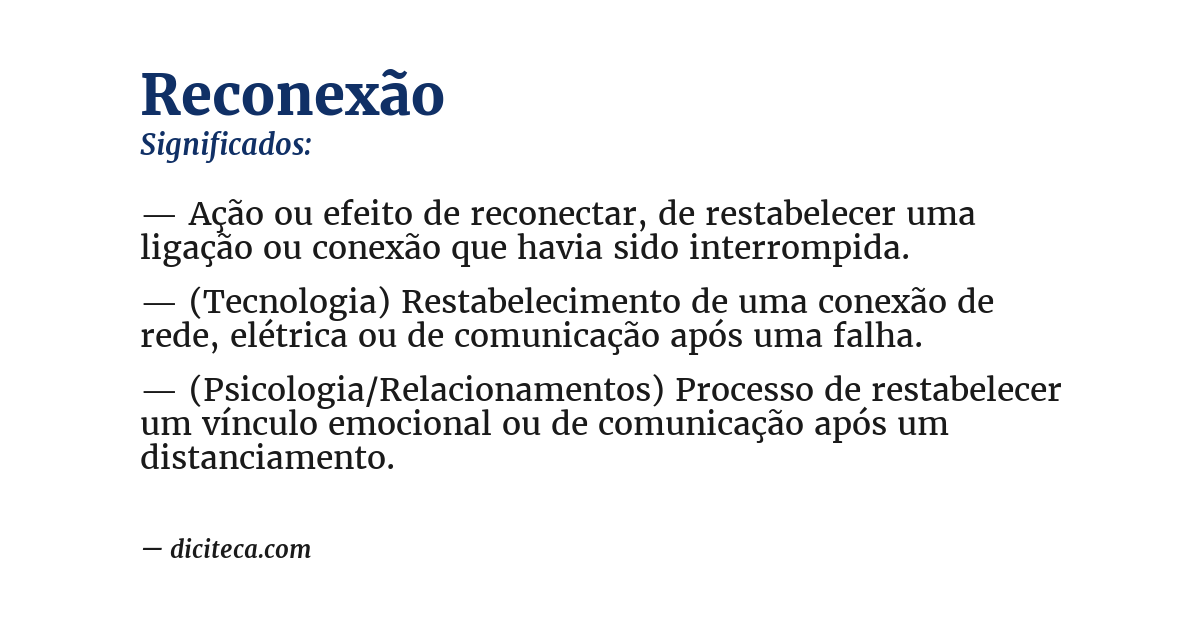 Significado de reconexão