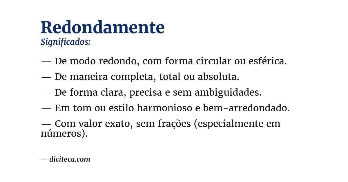 Significado de redondamente