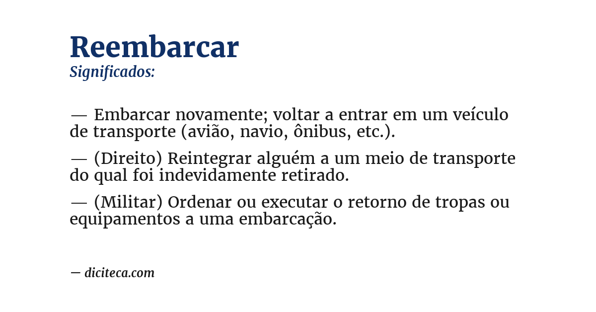 Significado de reembarcar