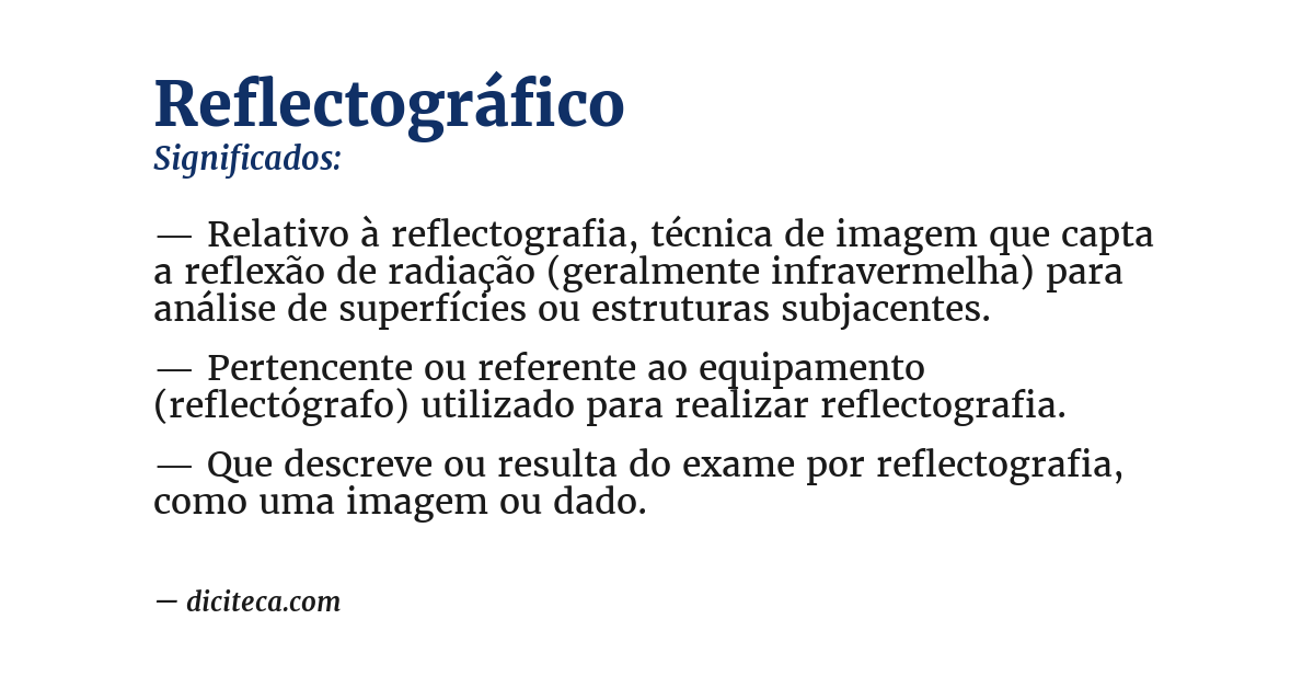 Significado de reflectográfico