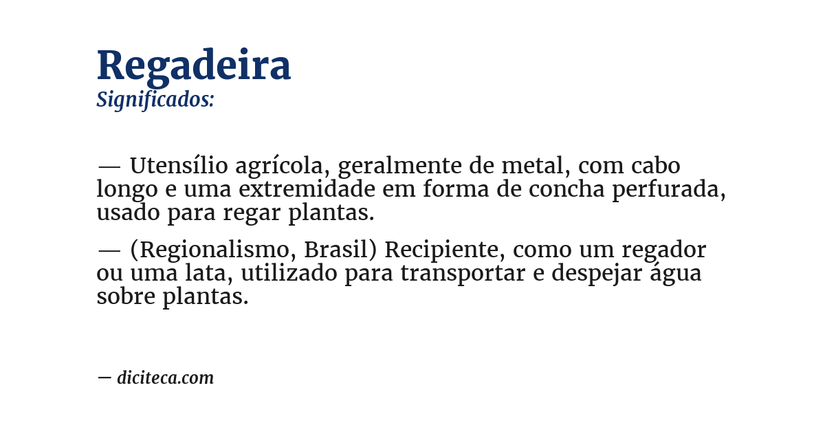 Significado de regadeira