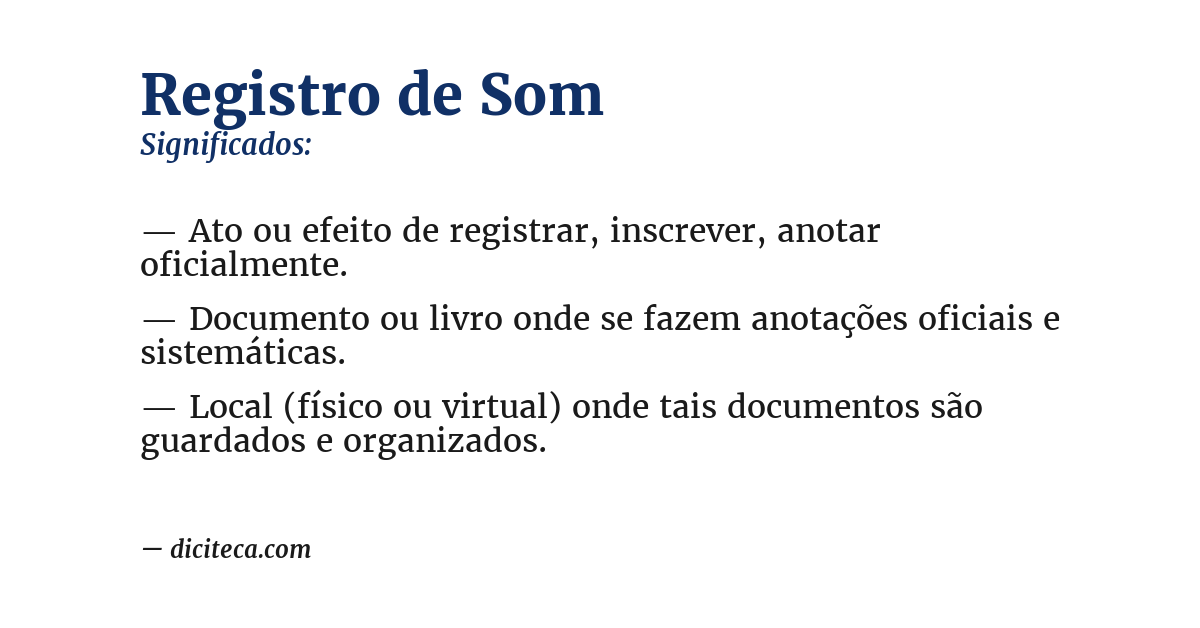 Significado de registro de som