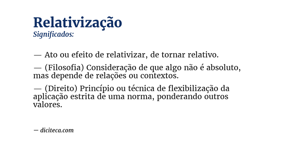 Significado de relativização