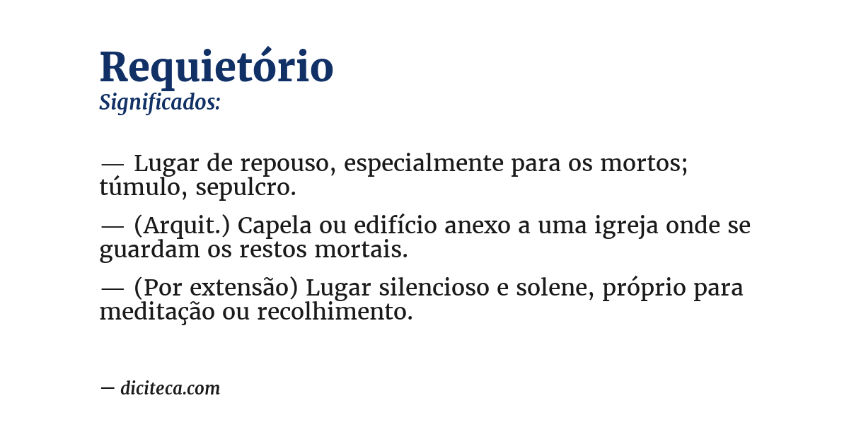 Significado de requietório