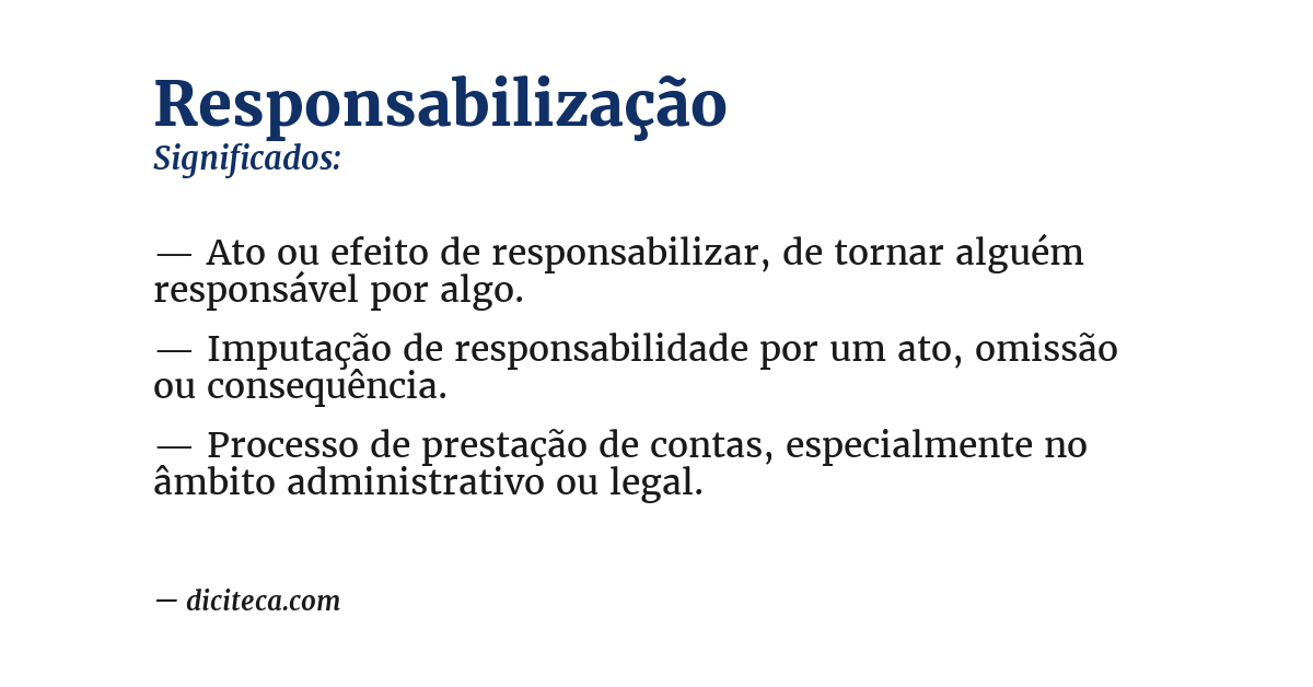 Significado de responsabilização
