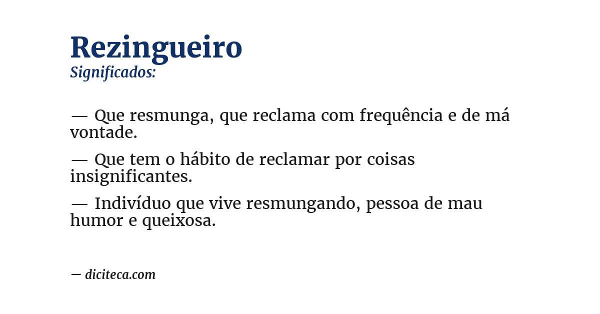 Significado de rezingueiro