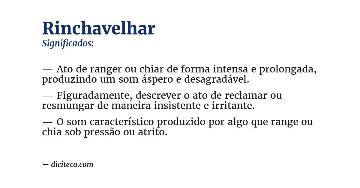 Significado de rinchavelhar