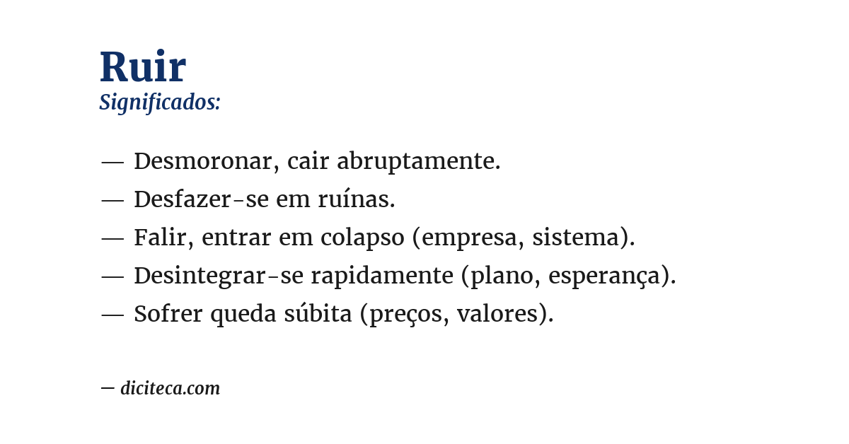 Significado de ruir