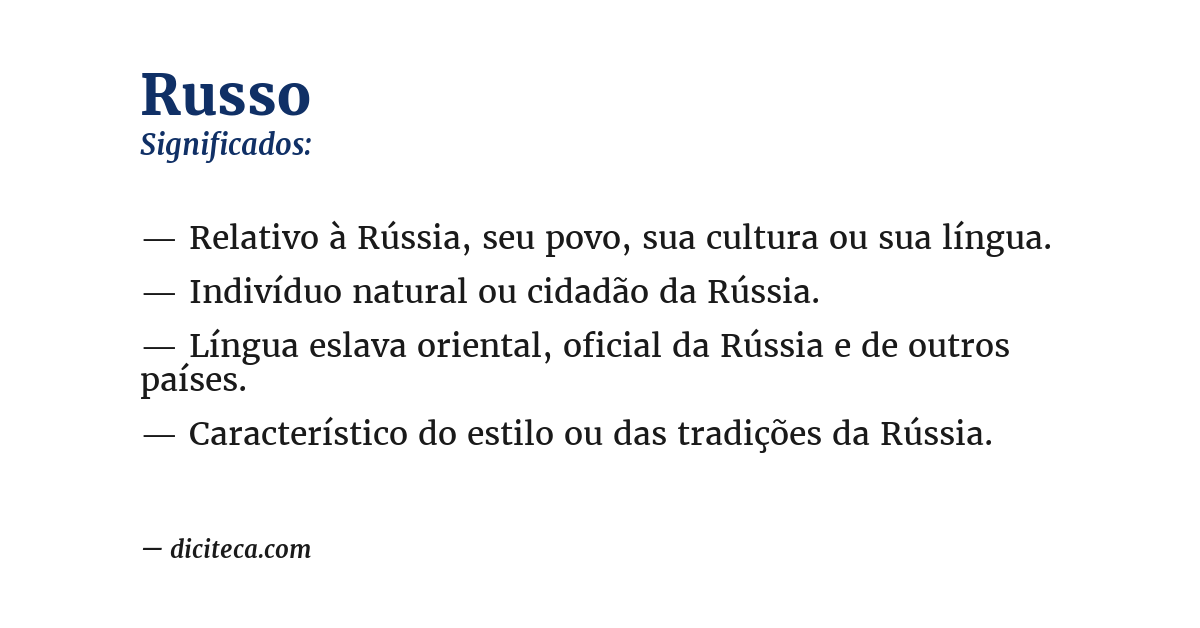 Significado de russo