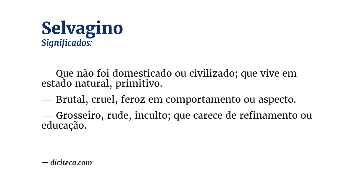 Significado de selvagino