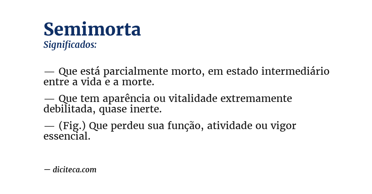 Significado de semimorta