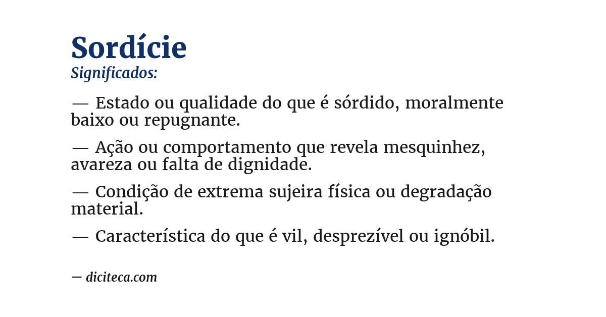 Significado de sordície