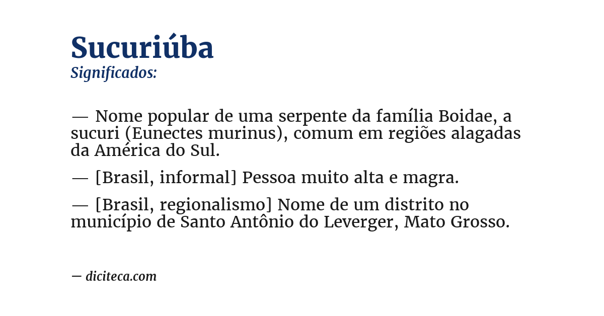 Significado de sucuriúba