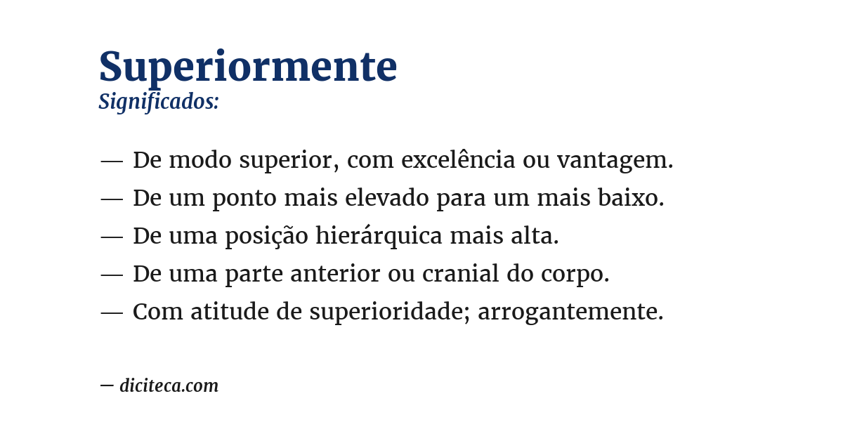 Significado de superiormente