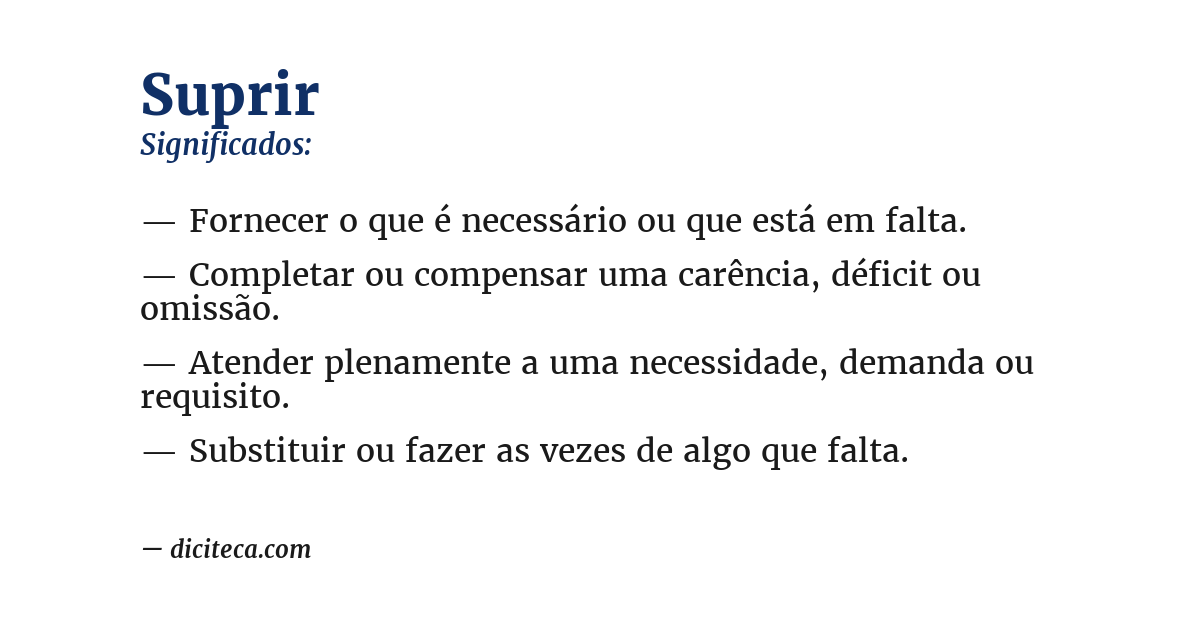 Significado de suprir