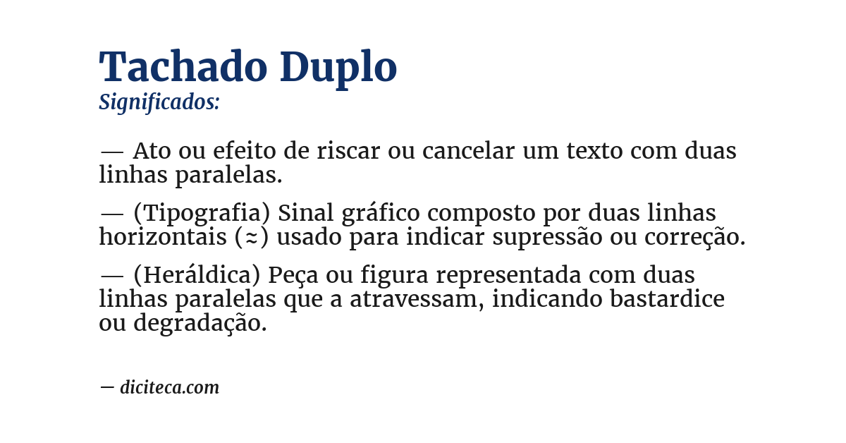 Significado de tachado duplo
