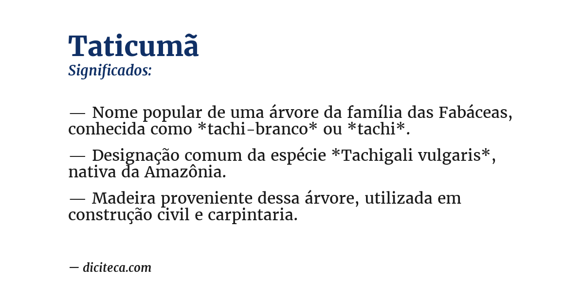 Significado de taticumã
