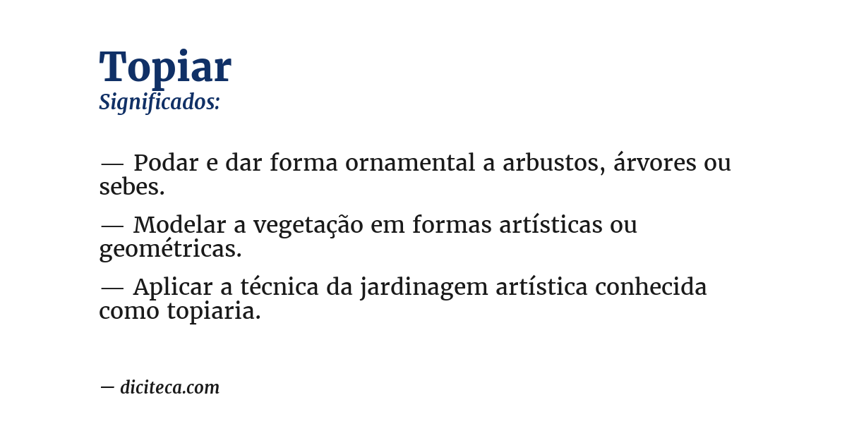 Significado de topiar