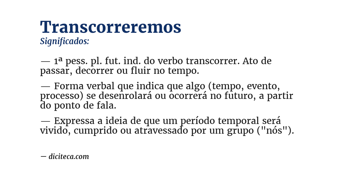 Significado de transcorreremos