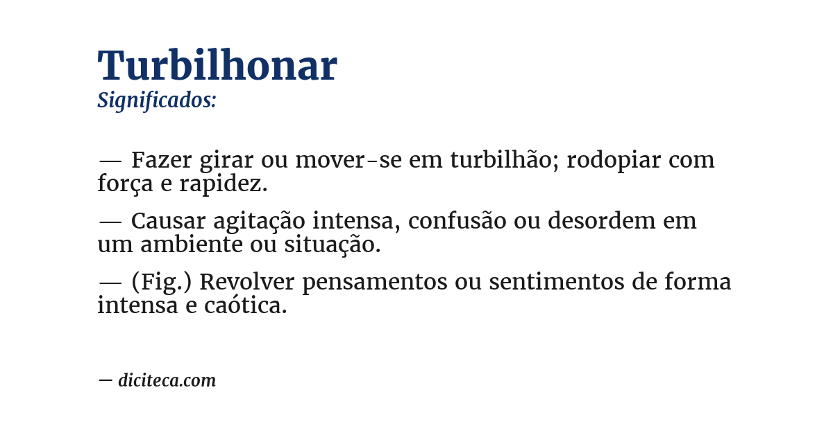 Significado de turbilhonar