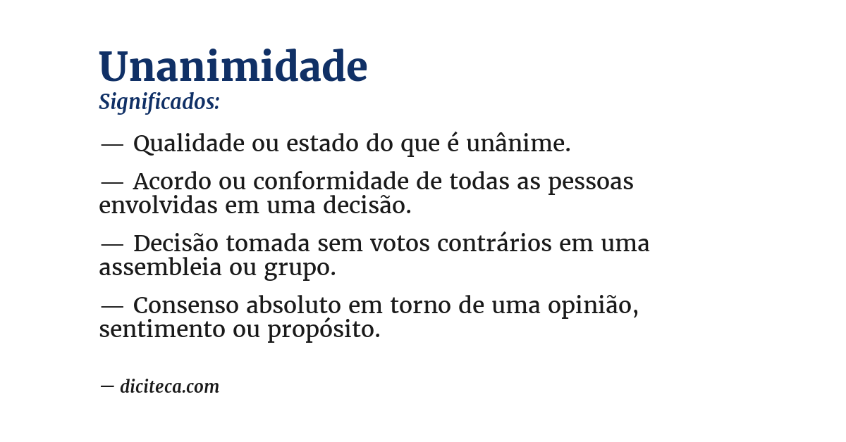 Significado de unanimidade