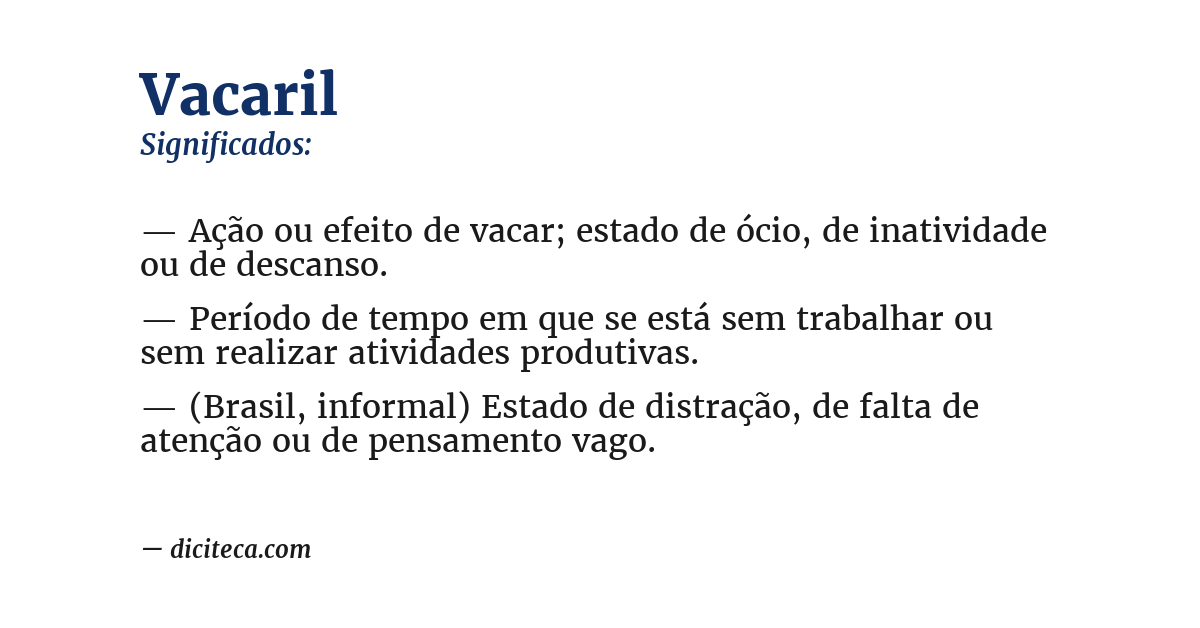 Significado de vacaril