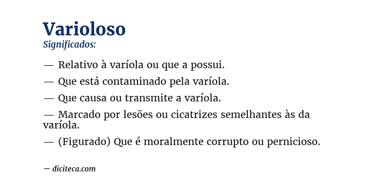 Significado de varioloso