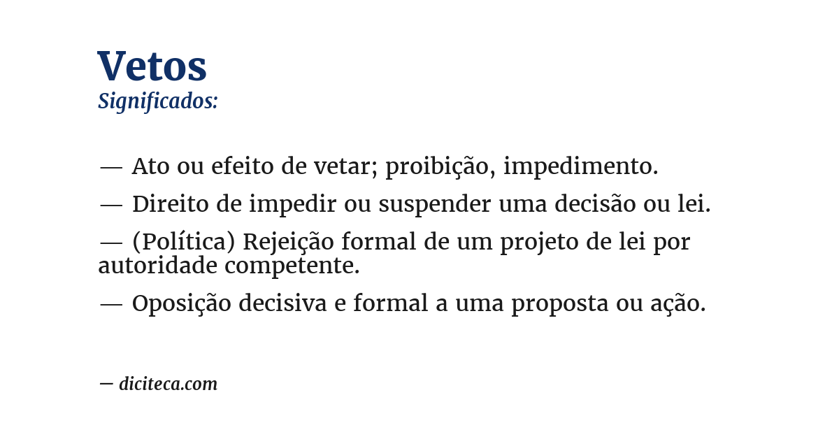 Significado de vetos