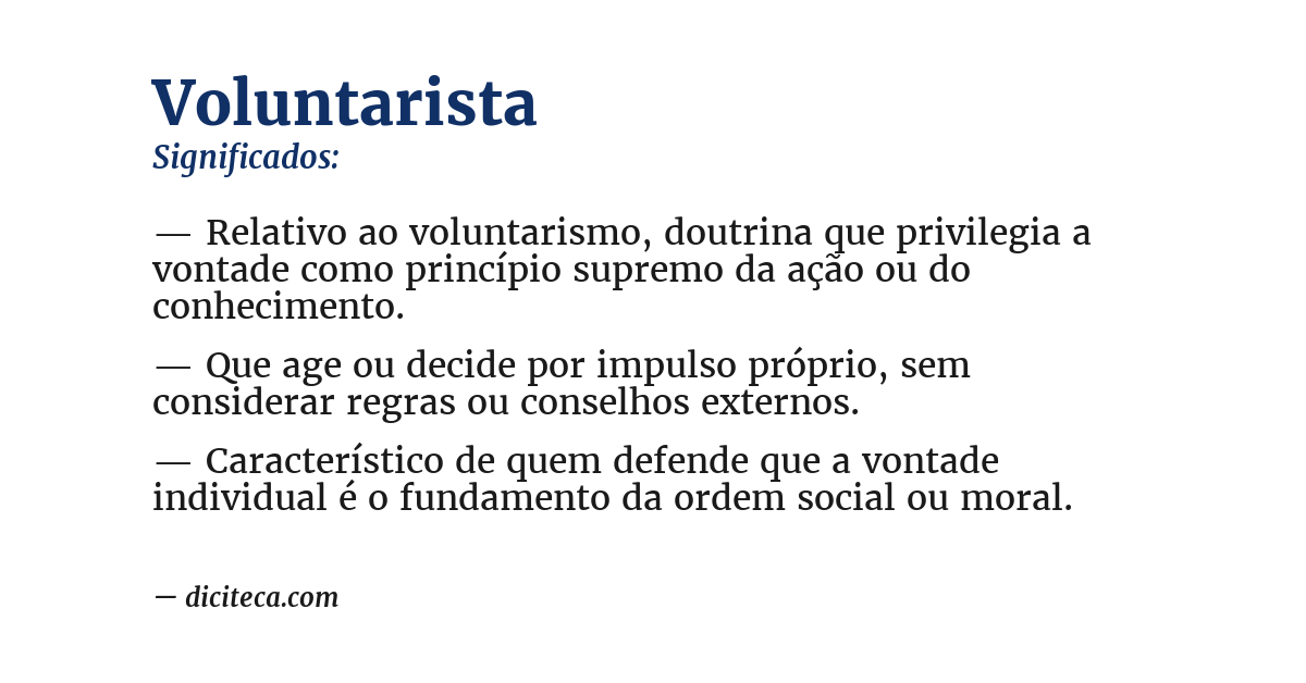 Significado de voluntarista