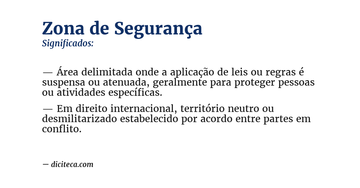 Significado de zona de segurança