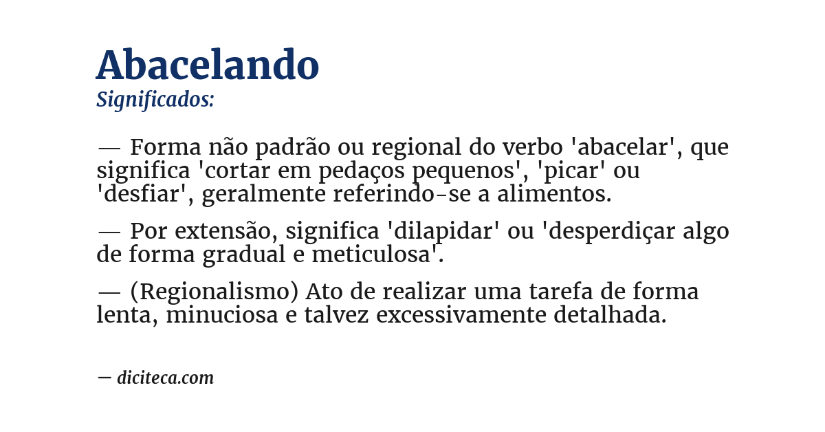 Significado de abacelando