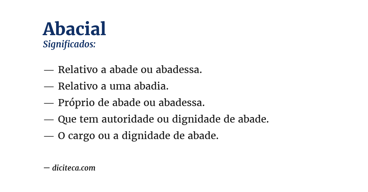 Significado de abacial