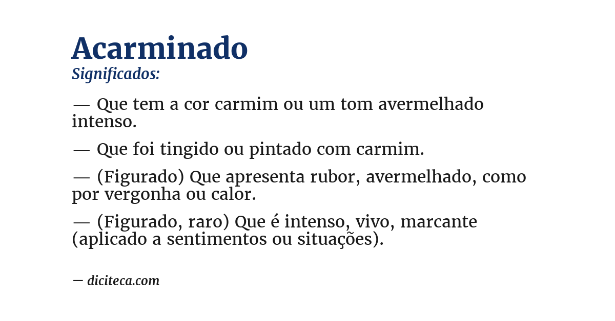 Significado de acarminado