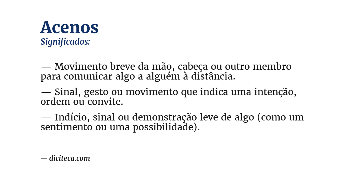 Significado de acenos