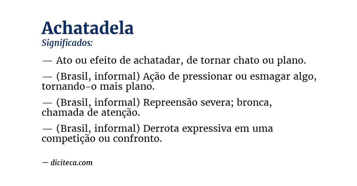 Significado de achatadela