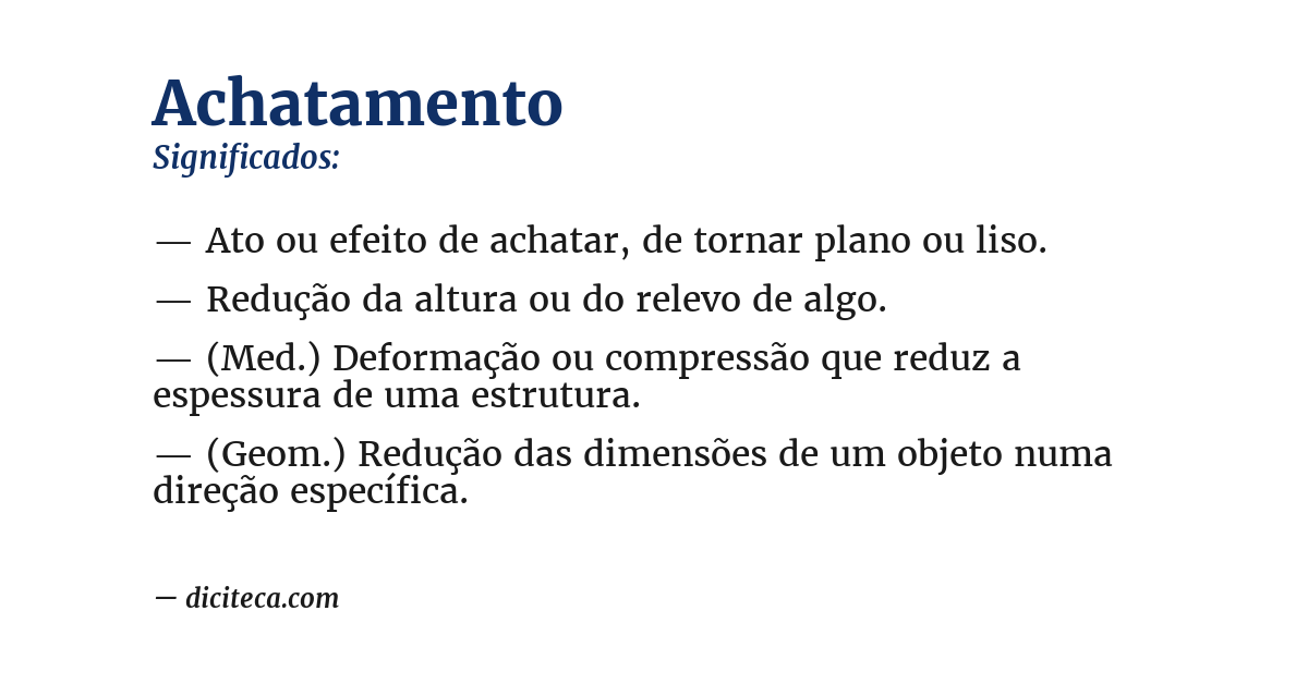 Significado de achatamento
