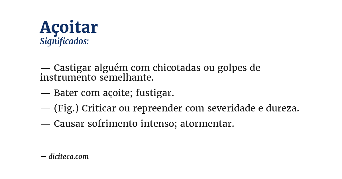 Significado de açoitar