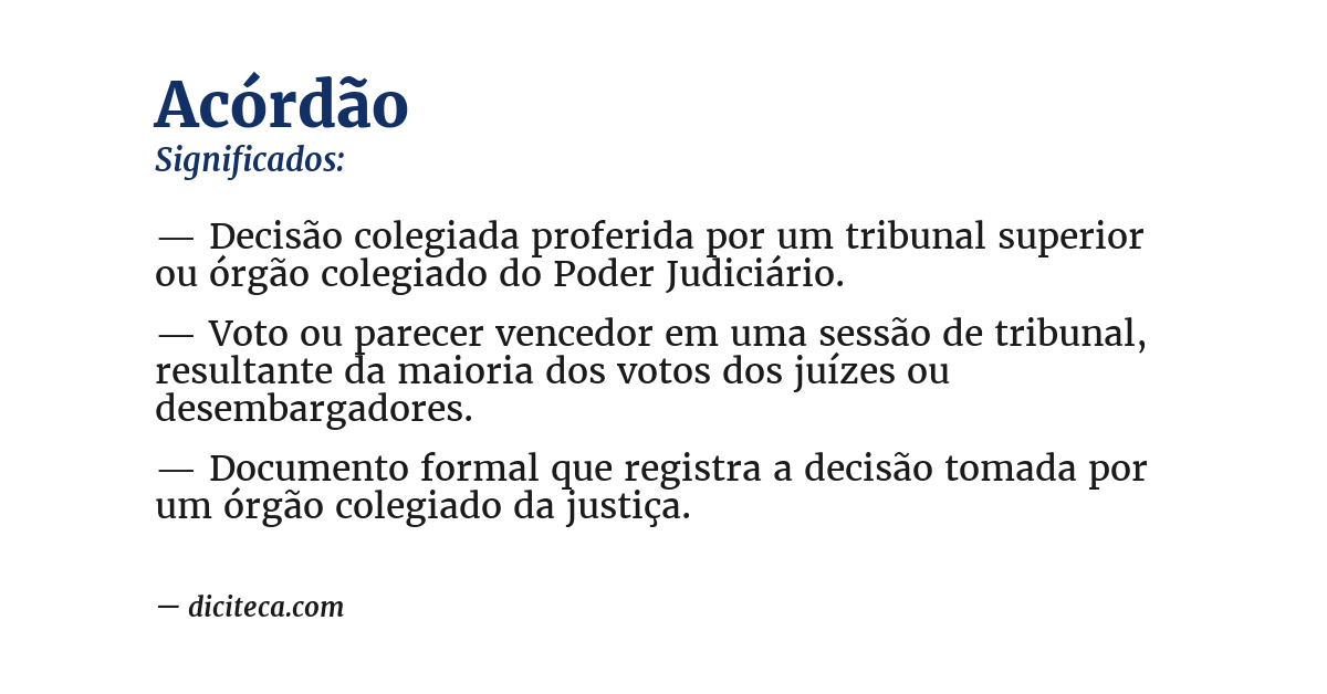 Significado de acórdão