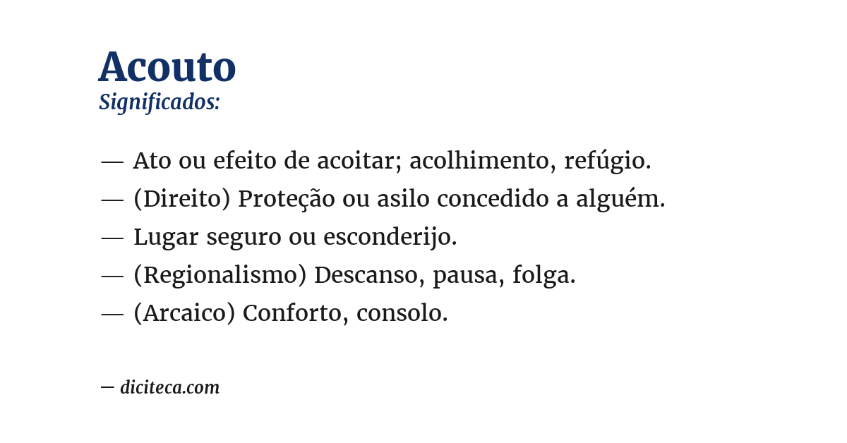 Significado de acouto