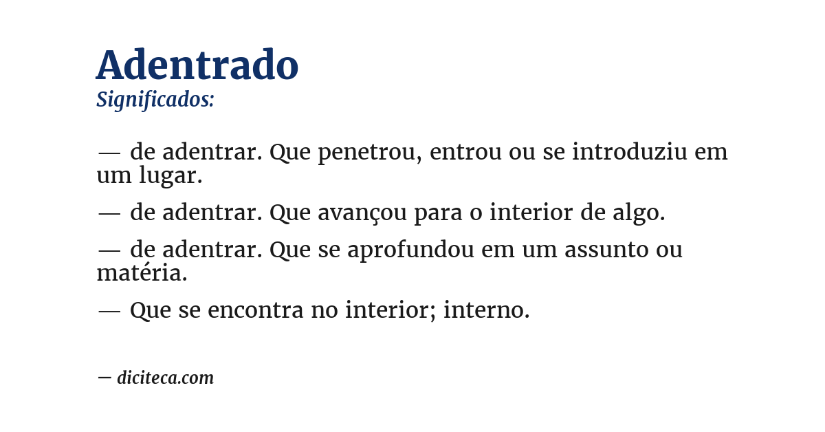 Significado de adentrado